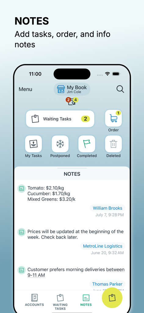 Account Book - Money Manager - Una pantalla de smartphone que muestra notas y listas de tareas para la gestión empresarial en la aplicación Account Book