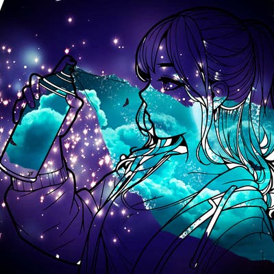 a realistic girl spray, painting