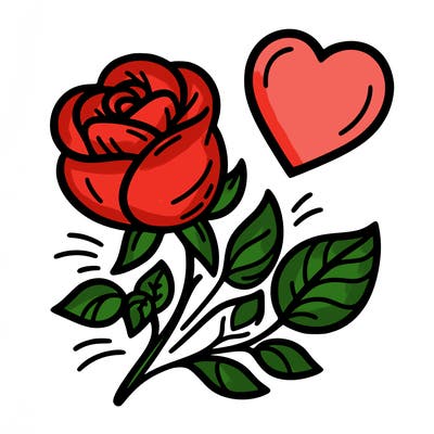 rose and heart