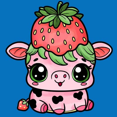 cute strawberry cow
