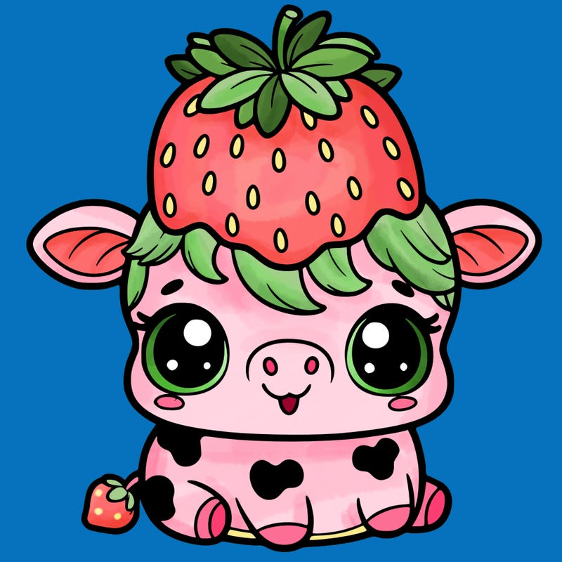 cute strawberry cow