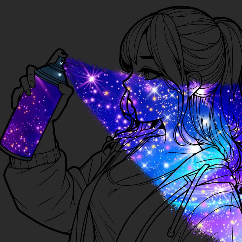 a realistic girl spray, painting