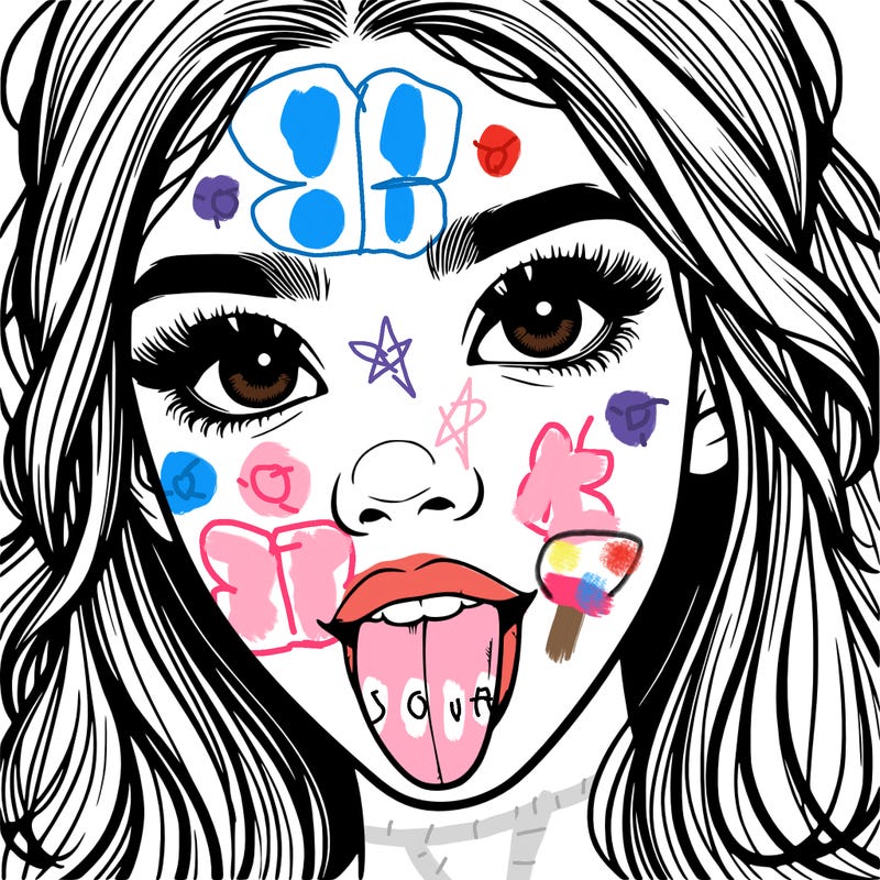 realistic girl with her tongue out