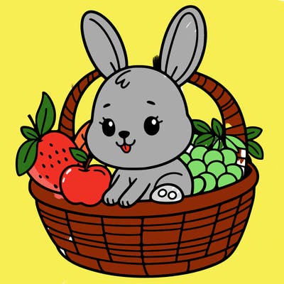 bunny in a fruit basket