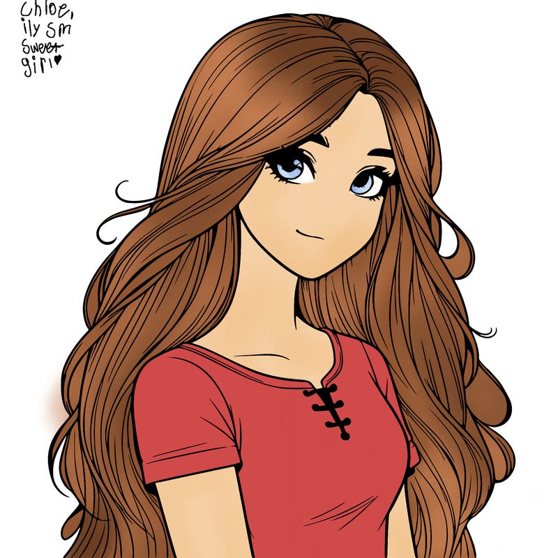 realistic teenage girl with long hair