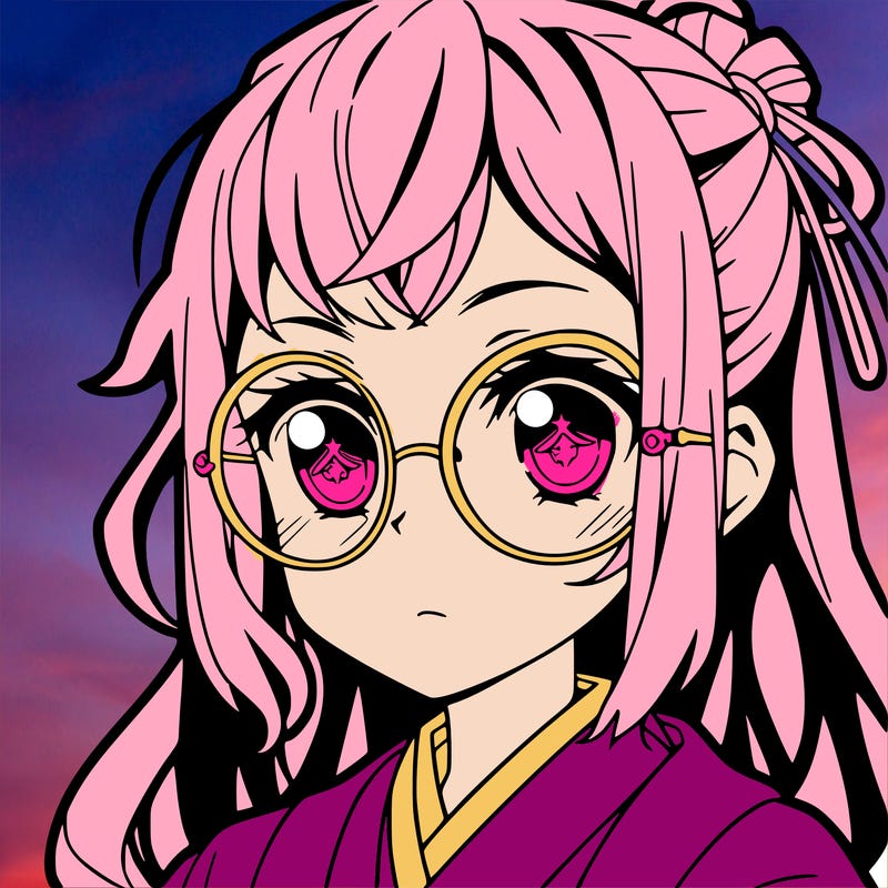 anime girl with glasses