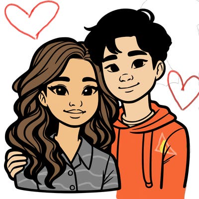 black woman and asian man couple