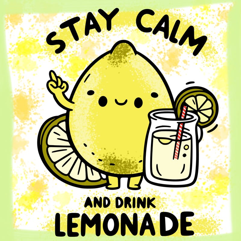 stay calm and drink lemonade
