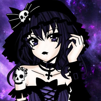 goth anime girl