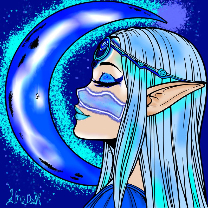 a realistic moon elf