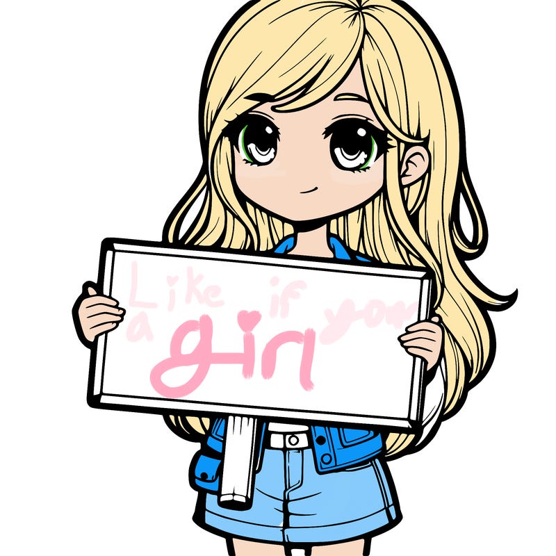 realistic girl holding a sign