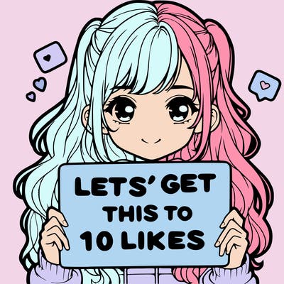 girl holding up sign that says let’s get this to 10 likes realistic