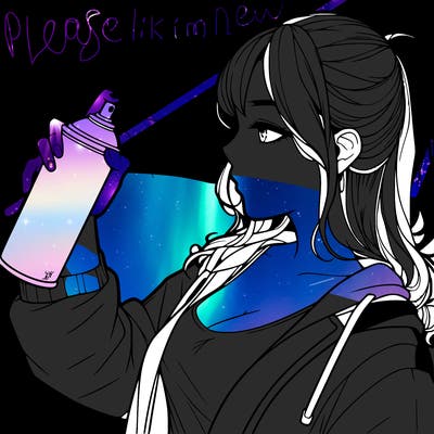 a realistic girl spray, painting