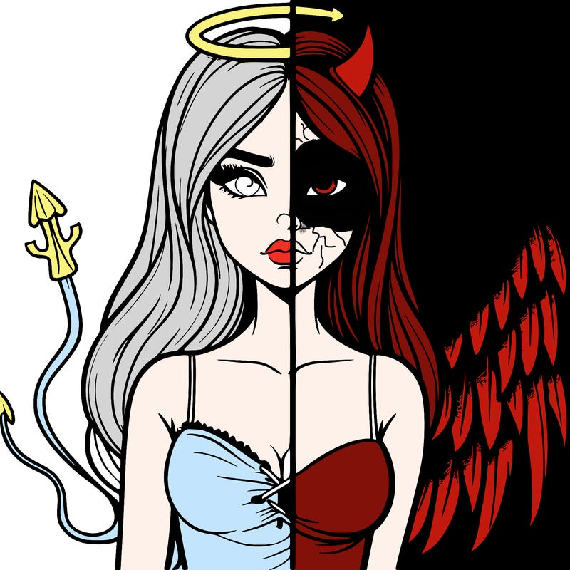 devil vs angel realistic girl