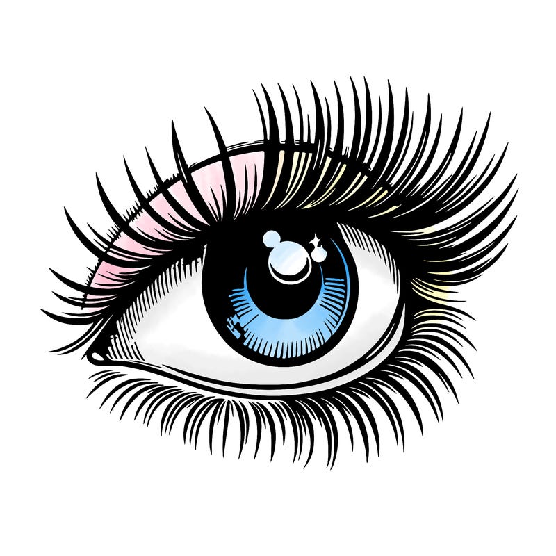 realistic eye long eylashes