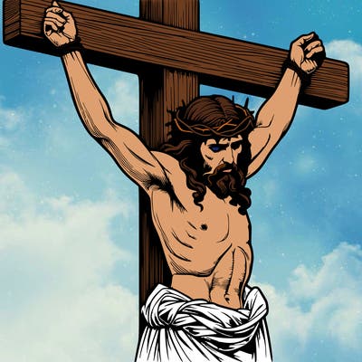jesus realistic on the cross