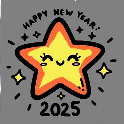 happy new year 2025 star wish
