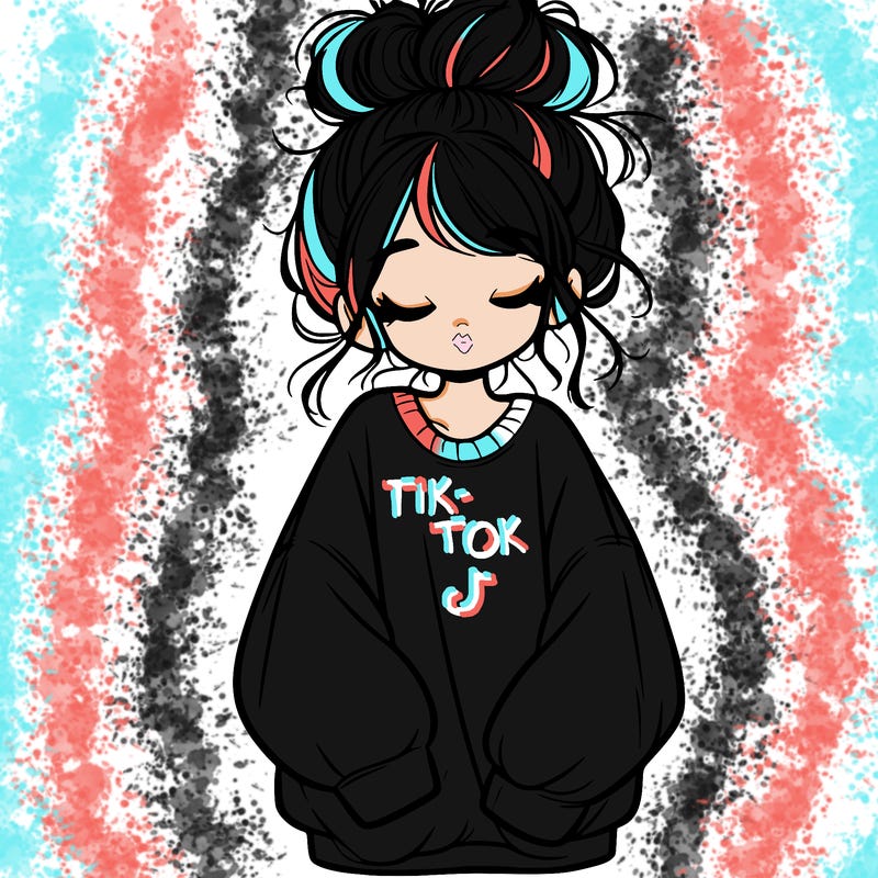 girl with baggy sweatshirt and messy bun