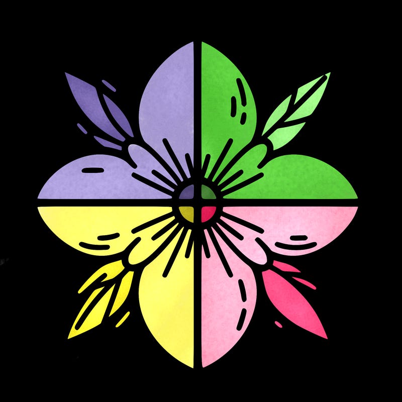 flower split into four sides