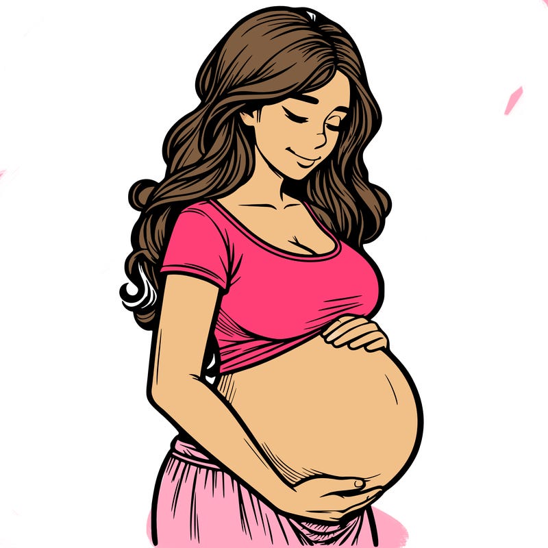 woman heavily pregnant realistic