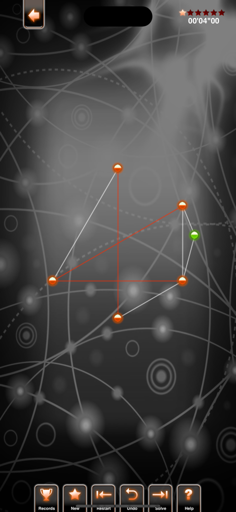 PuzzleManiak - Pantalla de juego del puzzle de lógica Desentrelazar en la aplicación PuzzleManiak.