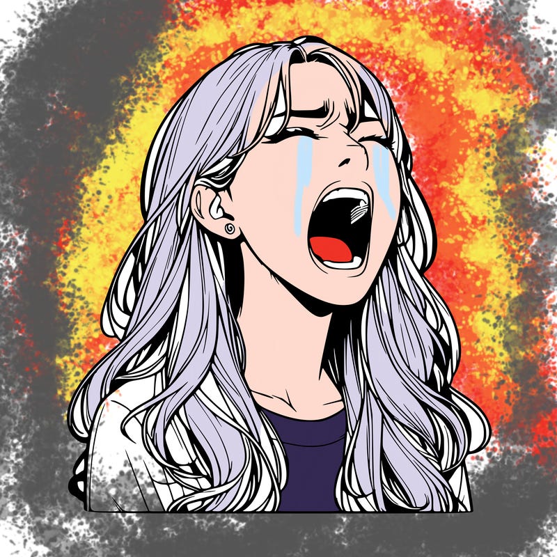 screaming realistic, girl