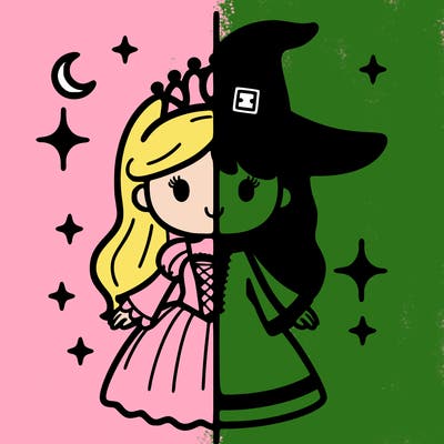 split princess and witch