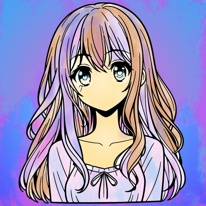 manga girl with long hair