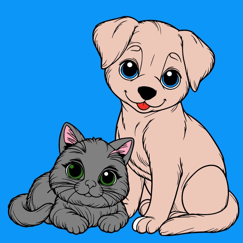 realistic cat and dog