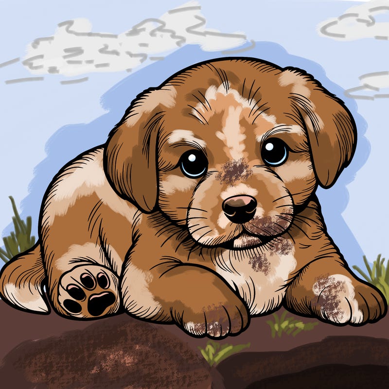 a cute realistic puppy