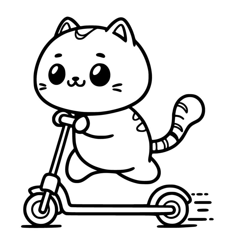 a cat scootering