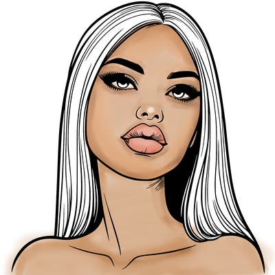realistic woman with full lips