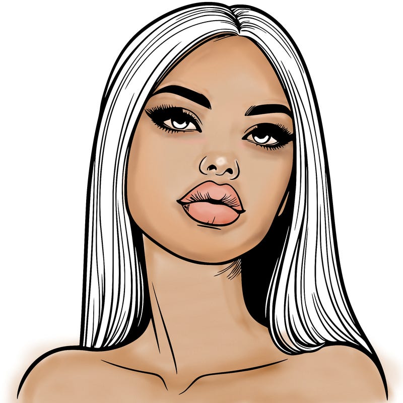 realistic woman with full lips