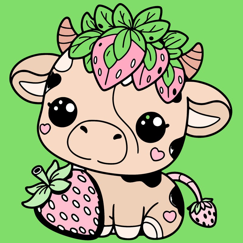 cute strawberry cow