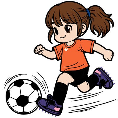 a girl playing soccer