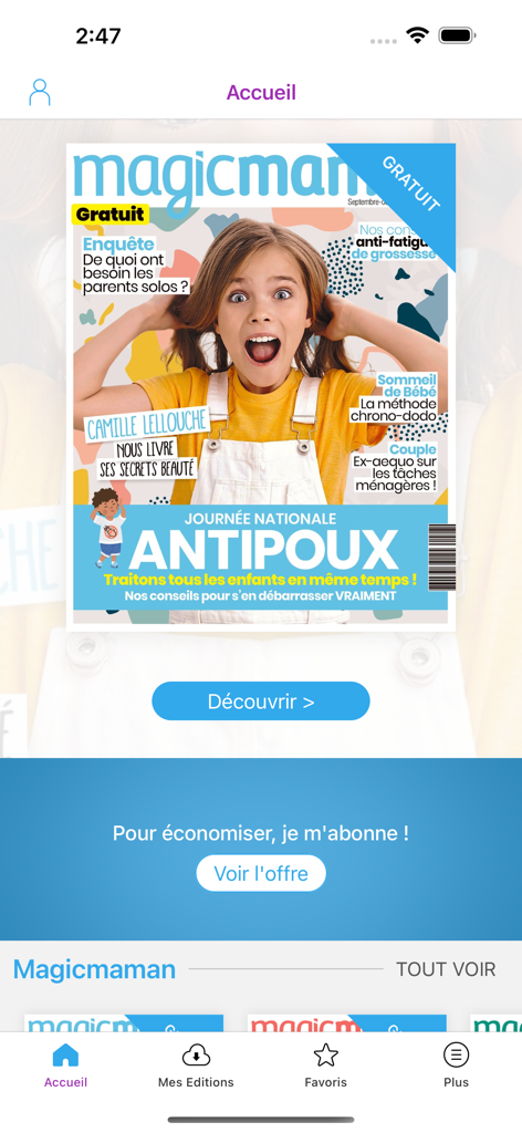 Magicmaman Mag - Magicmaman Mag app home page featuring a digital magazine cover