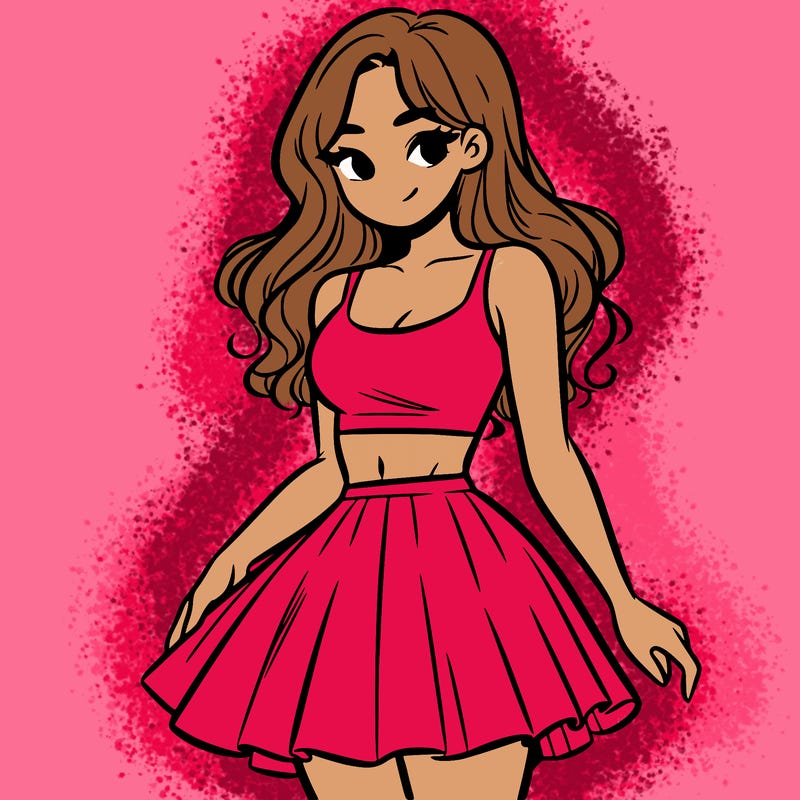 woman in a skirt and crop top