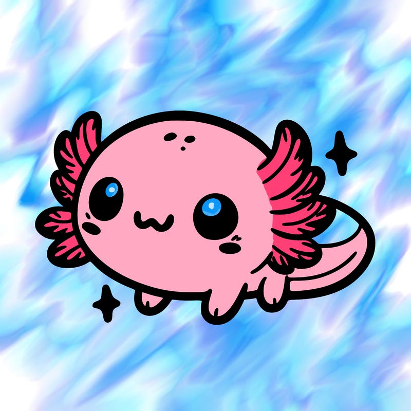 cute easy baby axolotl