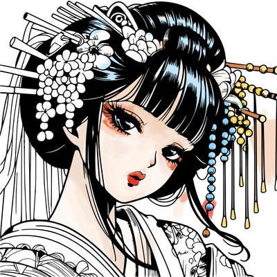 manga geisha detail