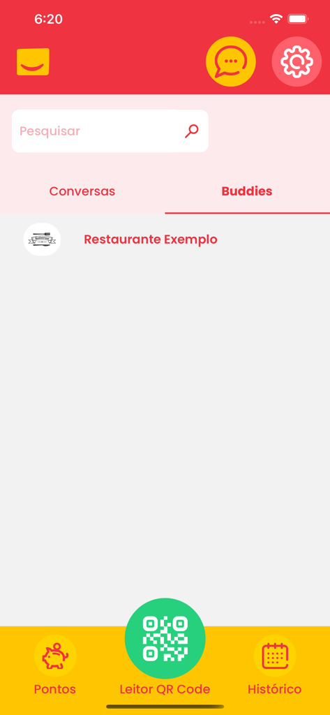 Buddy Box - Buddy Box mobile app interface showing the Buddies list and a prominent QR code scanner button