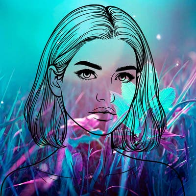 realistic portrait of woman