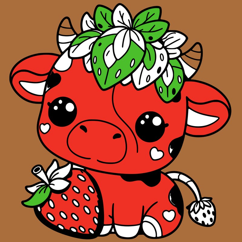 cute strawberry cow