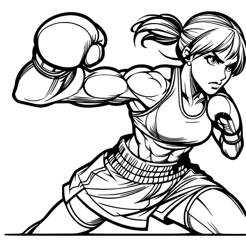 girl fighting as a boxer