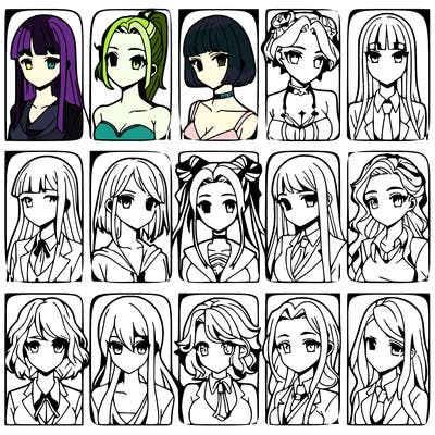 girls that look diffrent anime