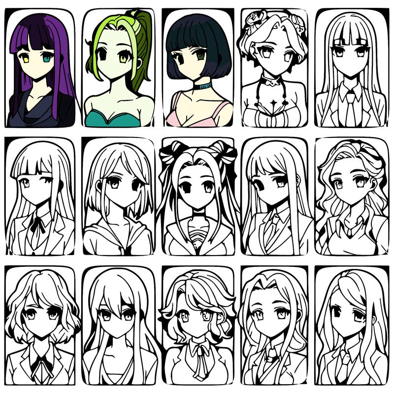 girls that look diffrent anime