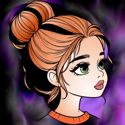 realistic girl with bun