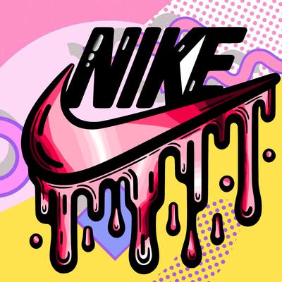 dripping nike logo