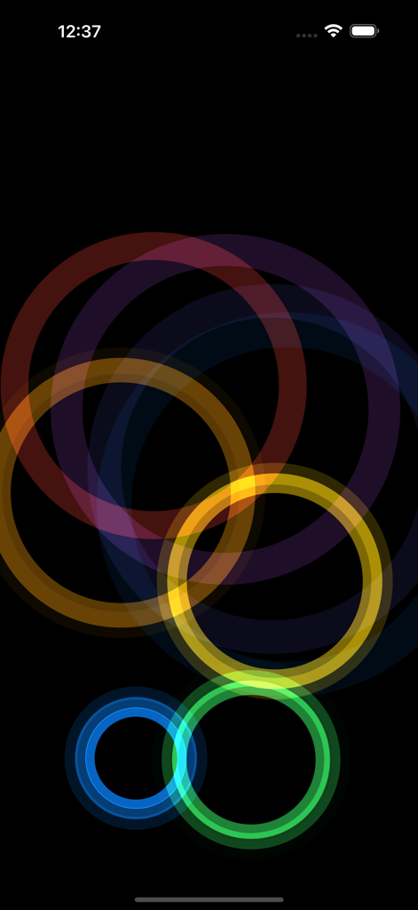 Rainbow Ripples - Overlapping rainbow colored ripples on a black background