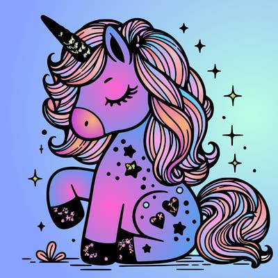 a beautiful unicorn with glitter