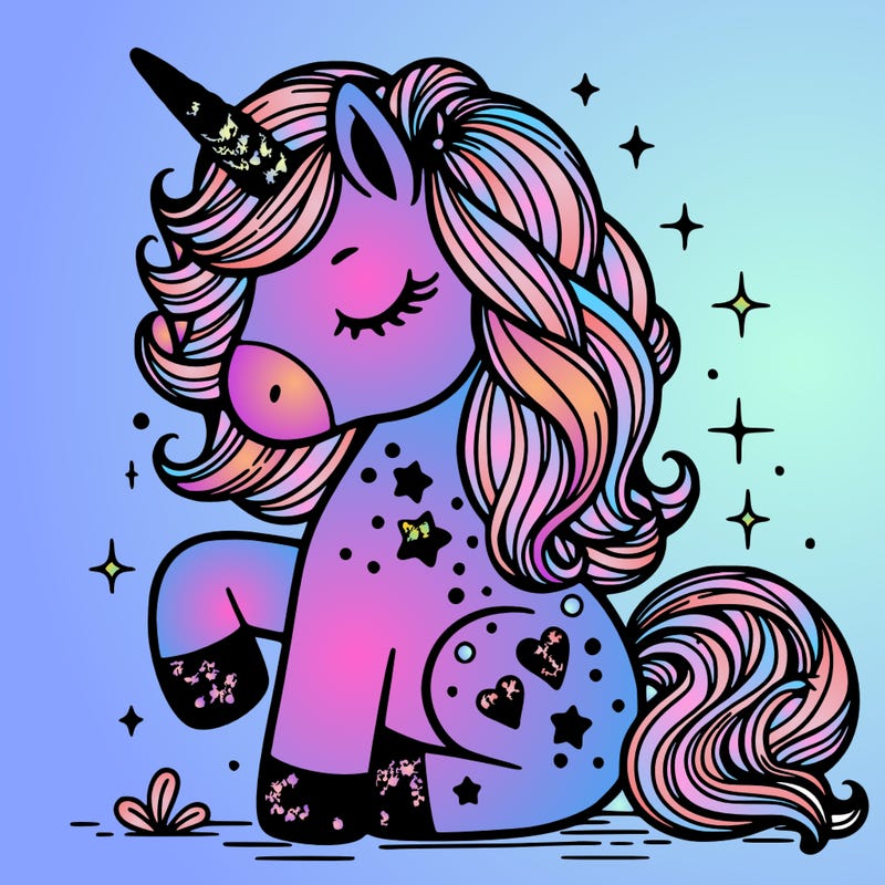 a beautiful unicorn with glitter